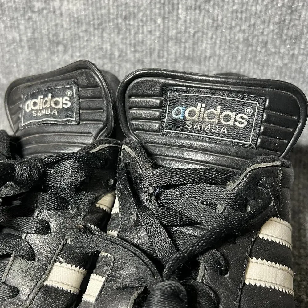 Adidas Samba Sneakers Mens US 5.5 Black Leather Low Top Lace Up Casual Shoes - Picture 3 of 11